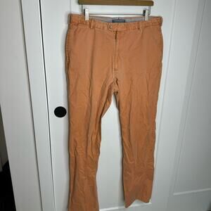 Peter Millar Crown Peachy Orange Faded Look Golf Pants Pima Cotton Size 36
